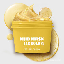 Custom Facial Contractive Pore Face Care Sleeping Mud Mask Whitening Facial Mud Mask Deep Cleaning 24K Gold Mud Mask